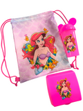 Combo escolar de tula mediana de tela, vaso reutilizable y sanduchera personalizada infantil de Infantulas.