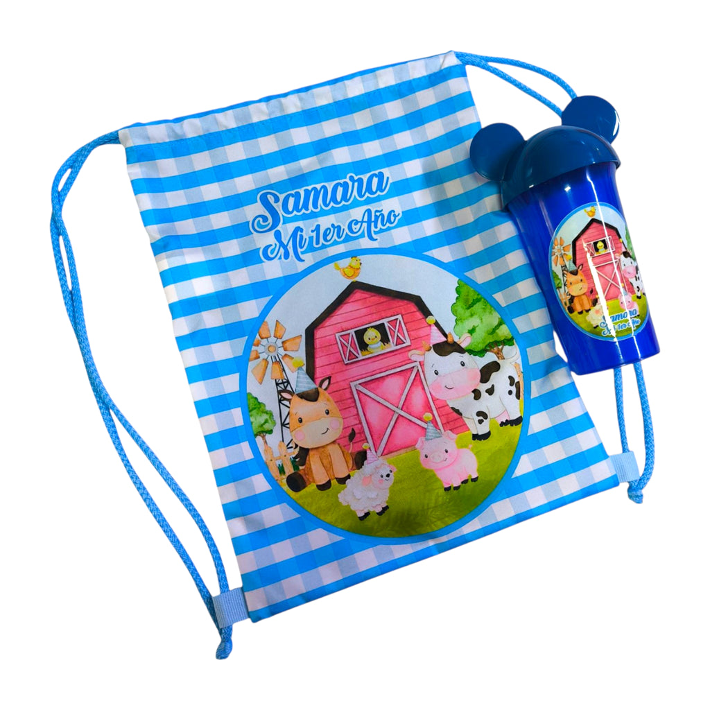 Tula mediana personalizada de 24x32 cm para sorpresas y recordatorios de cumpleaños infantiles.