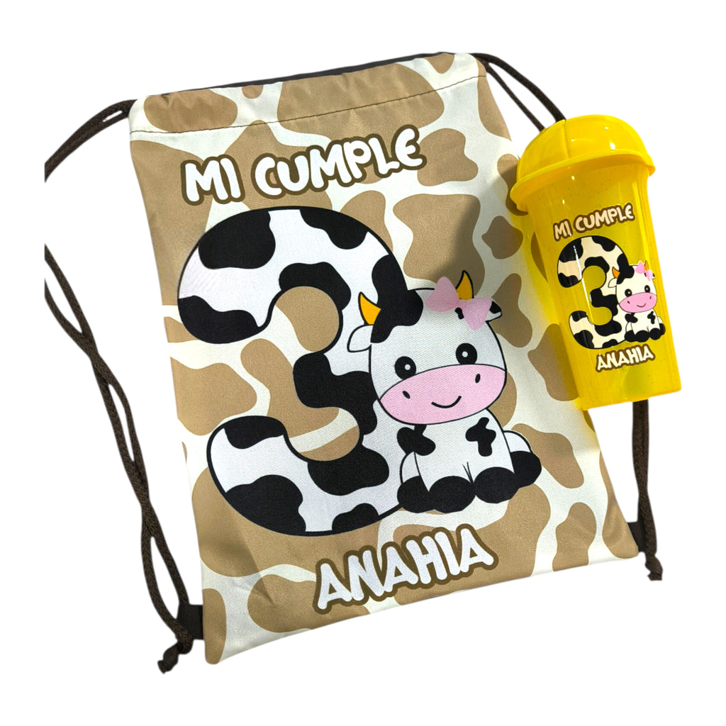 Combo Tula + Vaso Personalizados para Fiestas Infantiles – Docena