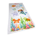 Toalla playera de microfibra grande de 120x60 cm personalizada sobre fondo blanco de Infantulas.